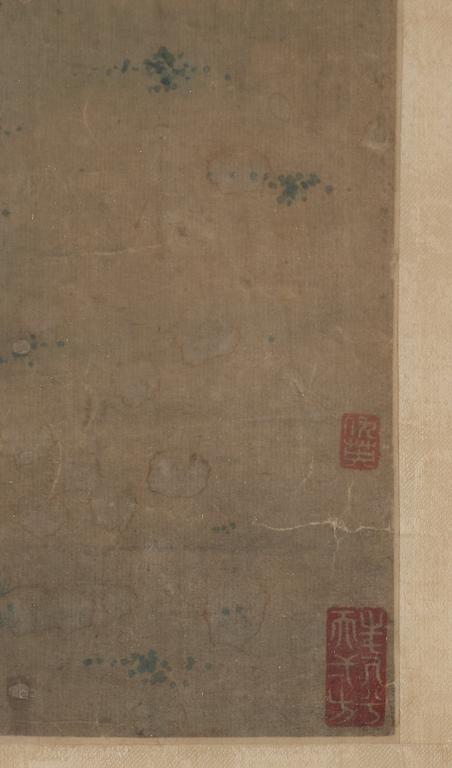 A painting of palace maidens in a garden, late Qing dynasty.
