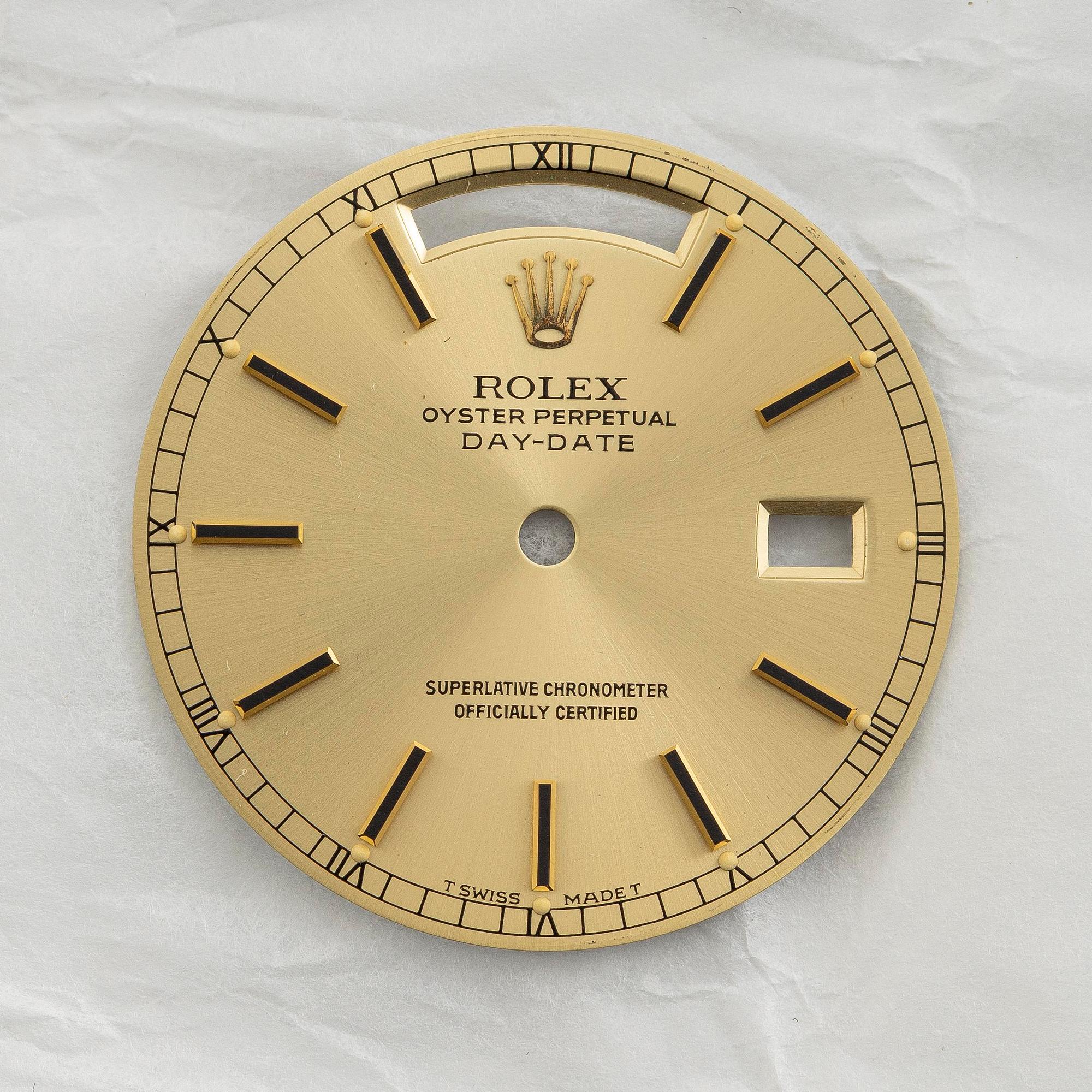 Rolex, Day-Date, "Bark Finish", "Lemon Roman Dial + extra Champagne Dial", ca 1981.