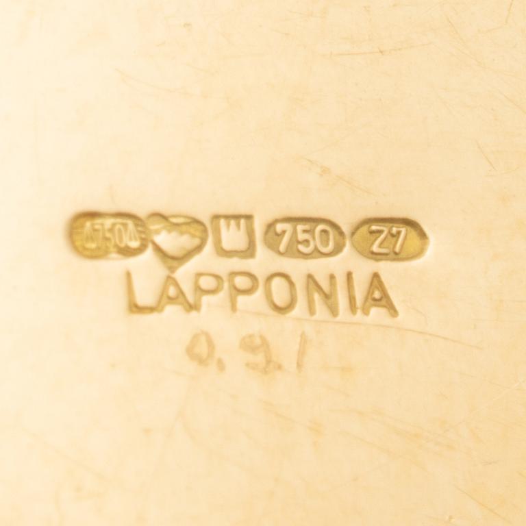 Juhani Linnovaara, necklace 18K gold and brilliant-cut diamond. Lapponia 1977.