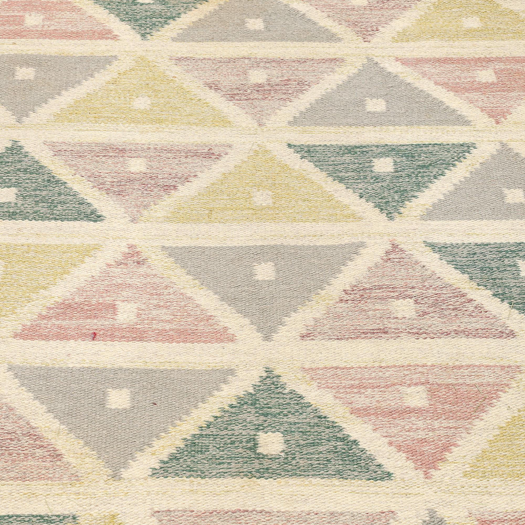 Sigvard Bernadotte, matto, "Harlequin", flat weave, ca 241,5 x 163,5 cm, signed SB.