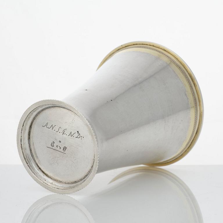 Petter Wirgman, bägare, silver, (verksam i Göteborg 1733-1739).