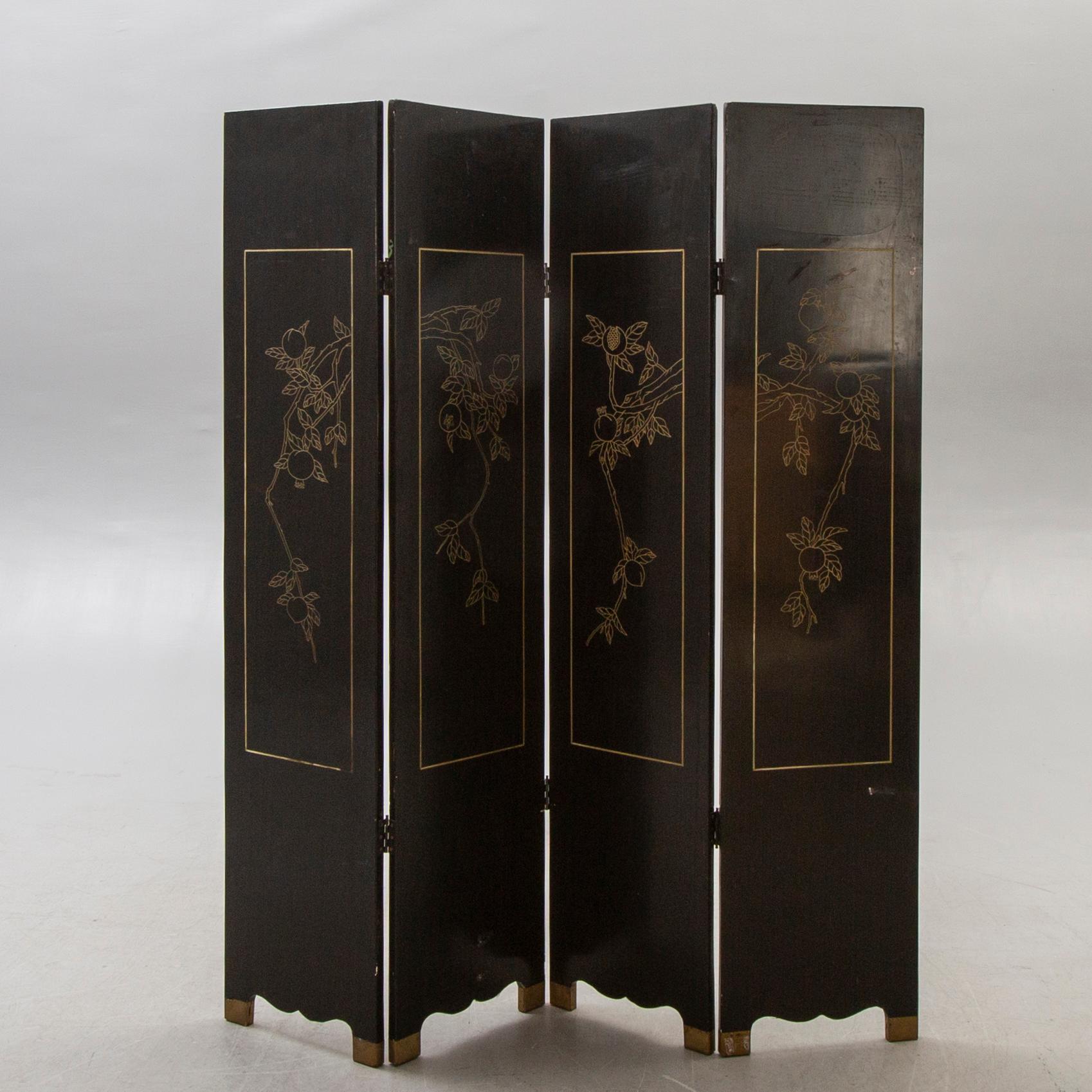 A Japanese folding screen 20th century.