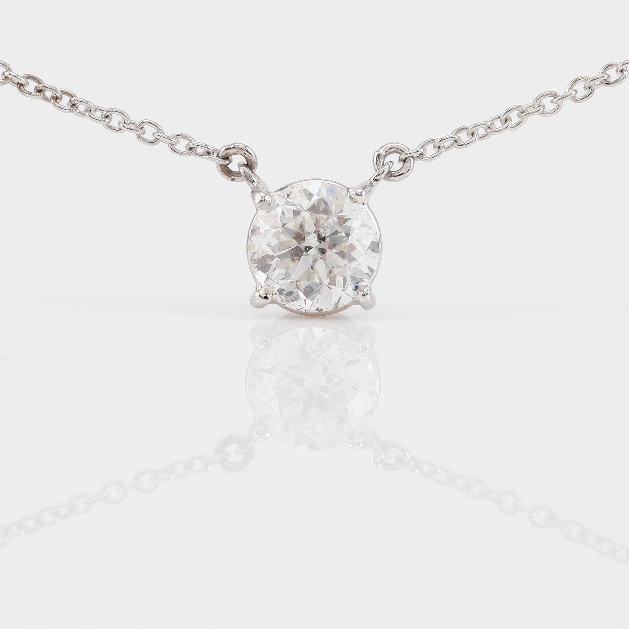 COLLIER, 18K vitguld och diamant ca 1.00 ct.