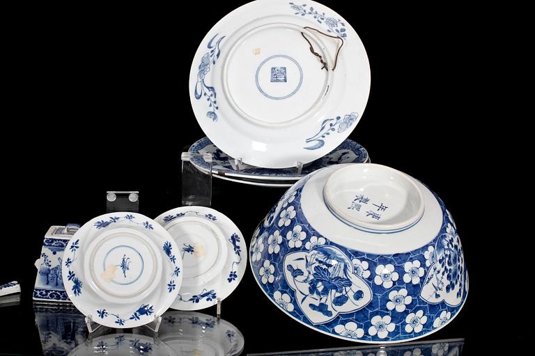 PARTI PORSLIN, 7 delar. Kina, 1700-1900-tal.