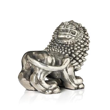380. Anna Petrus, a pewter sculpture of a lion, Firma Svenskt Tenn, Stockholm, 1960.