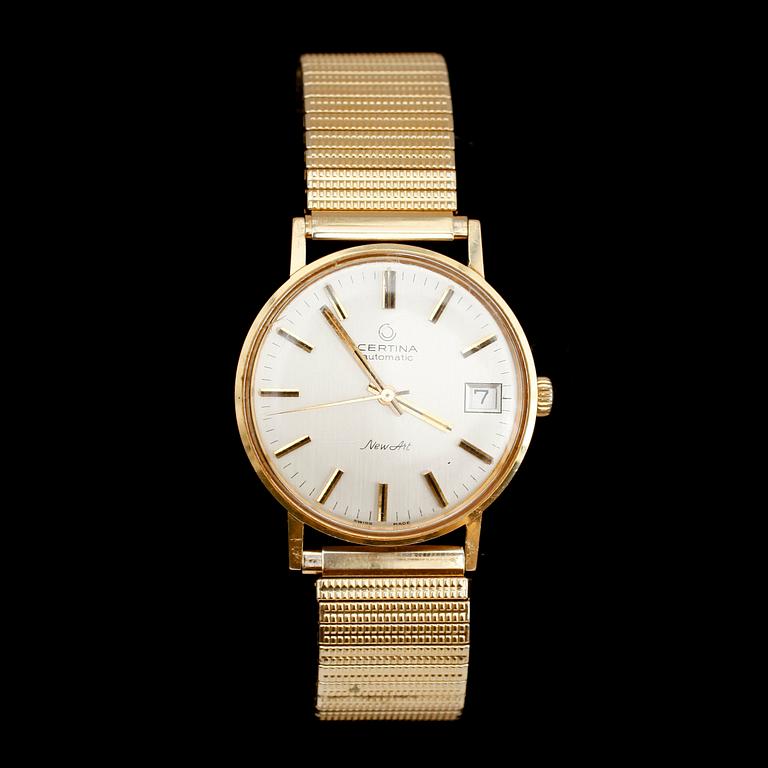 HERRARMBANDSUR, 18 k guld, Certina Automatic New Art.