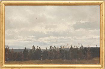 Per Daniel Holm · PER DANIEL HOLM, olja på uppfordrat papper, monogramsign och dat 1868.