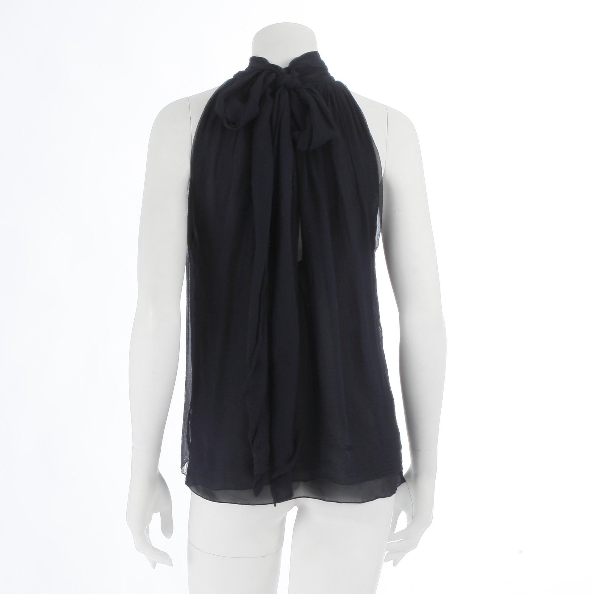 ALEXANDER MCQUEEN, a blue chiffon top. Size 42.