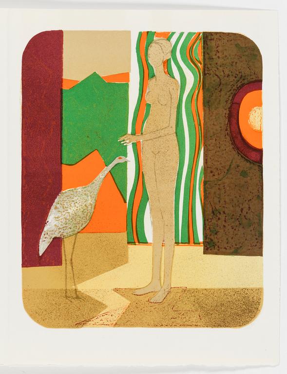 FERNAND MOURLOT, bok samt portfölj med 25 litografier, "Souvenirs et portraits d'artistes  Jacques", mapp utgiven 1972.