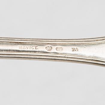 Six Swedish silver spoons, mark of HG Vogt, Kristianstad, 1847.