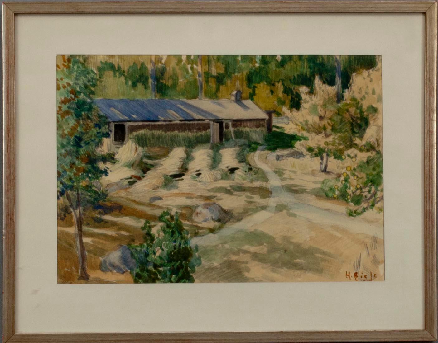 HELMI BIESE, vesiväri, signeerattu.