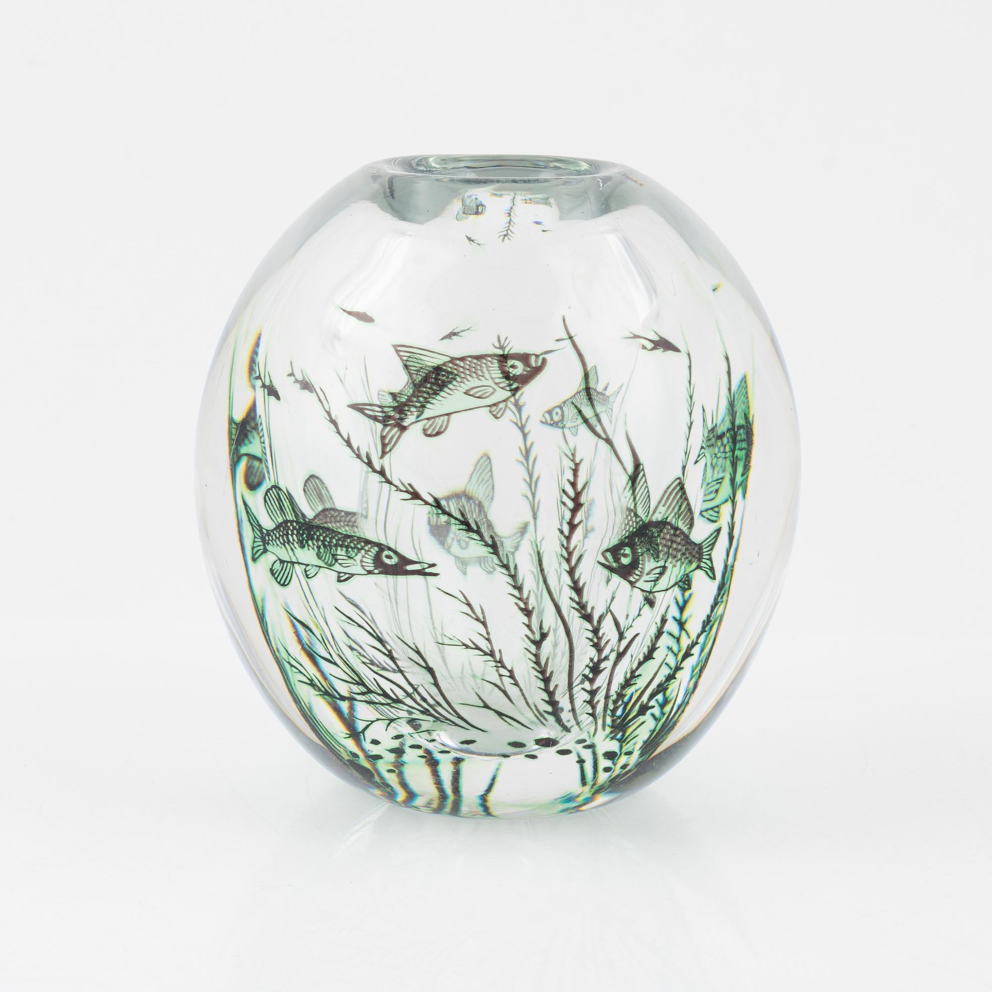 Edward Hald, a graal glass vase, Orrefors.