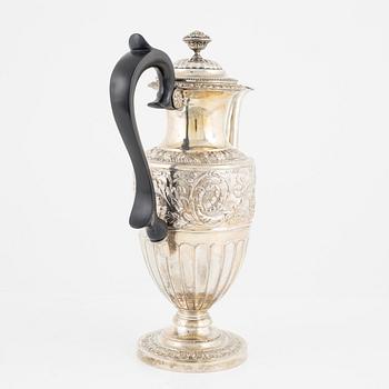 Kaffekanna, silver senempire, Gustav Möllenborg, Stockholm 1836..