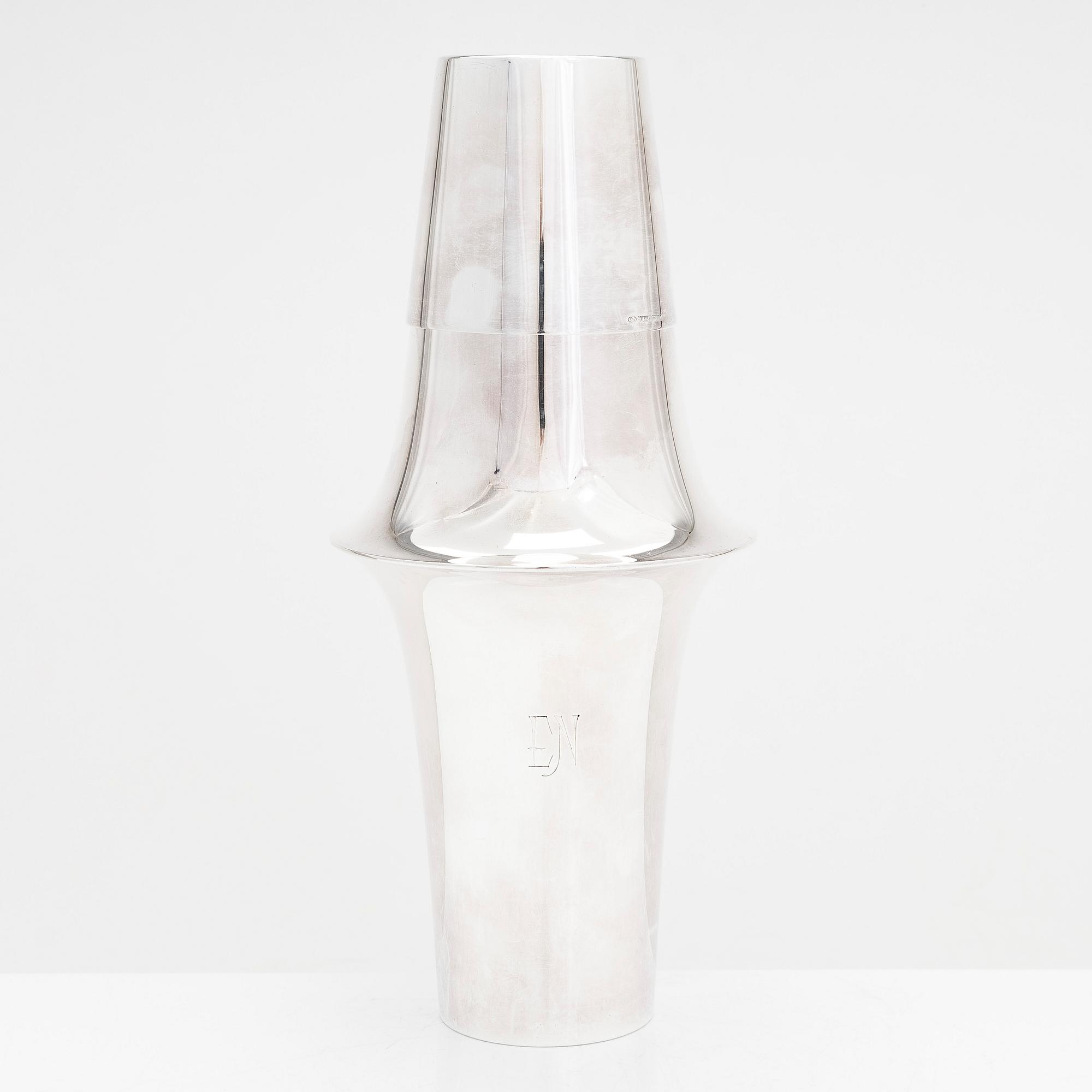Cocktailshaker, silver, Kultakeskus, Tavastehus 1962.