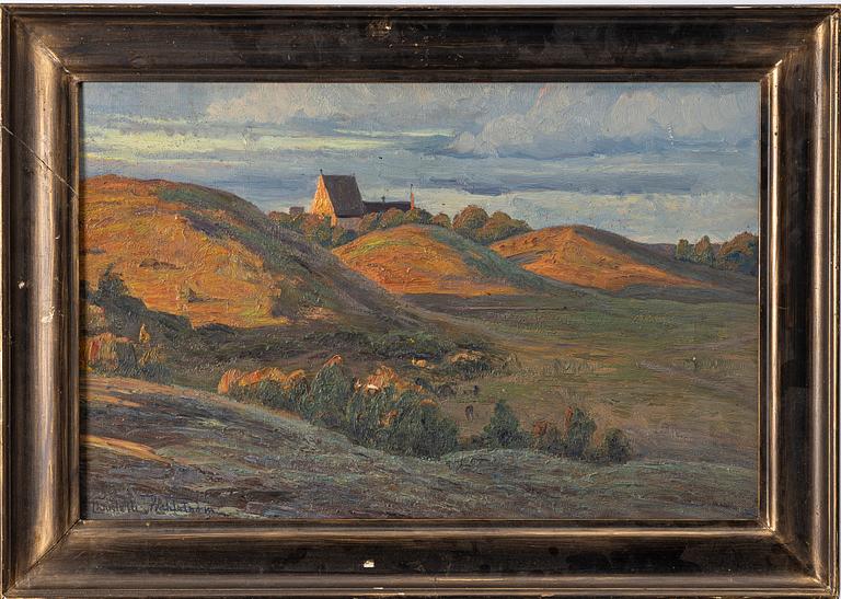 Charlotte Wahlström, Twilight Landscape with Church.