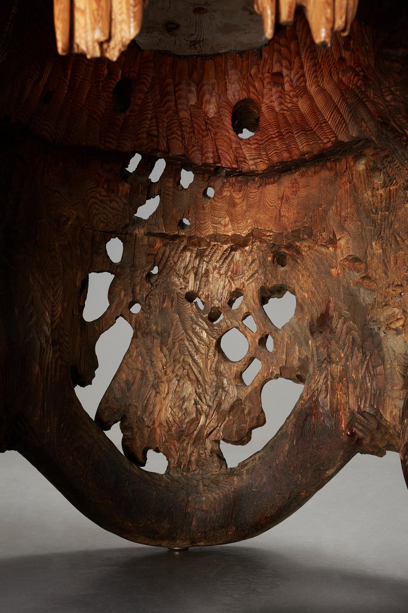 Knut Fjaestad, A Knut Fjaestad Art Nouveau sculptured pine table, Sweden ca 1900.