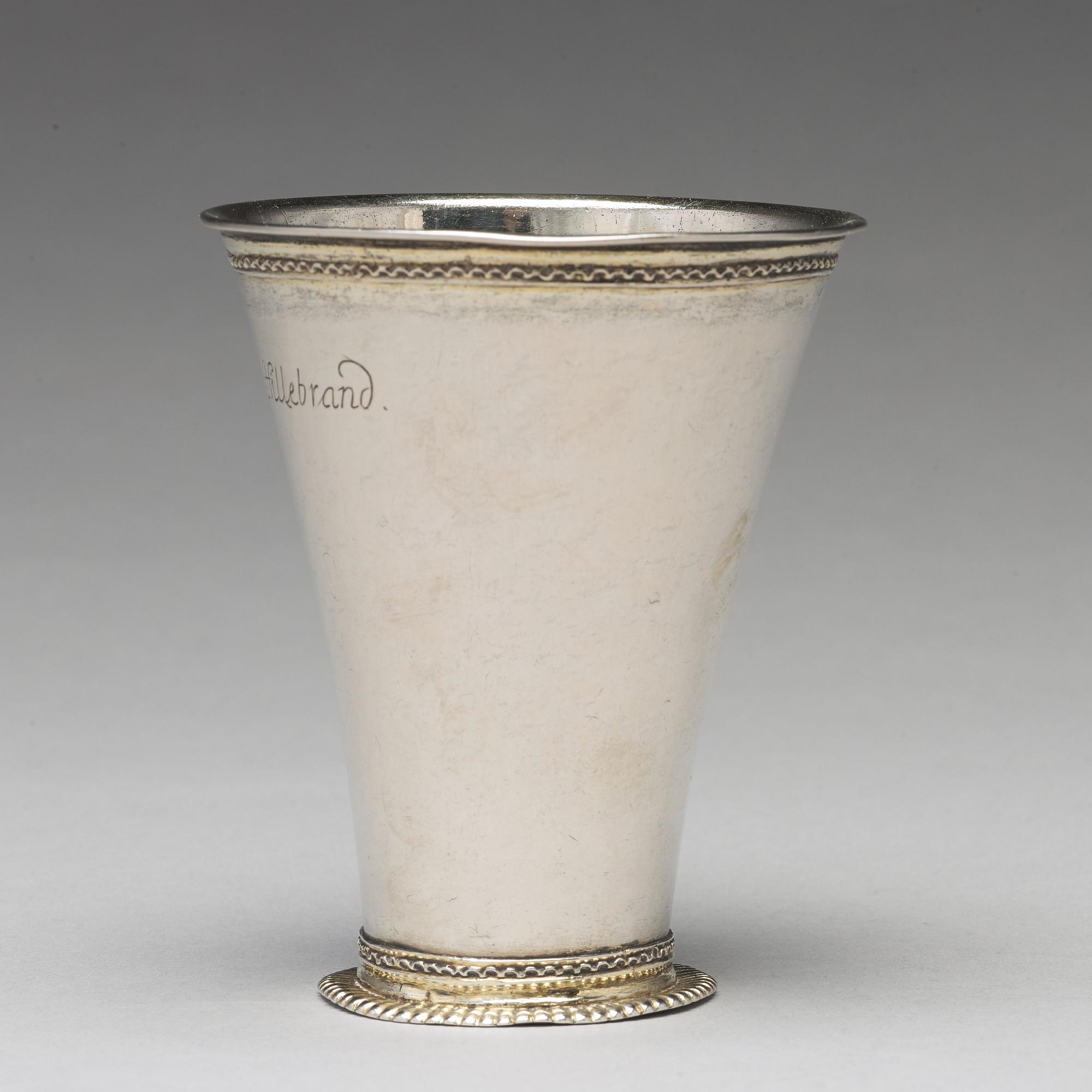 A Swedish 18th century parcel-gilt silver beaker, mark of Erik Lekberg, Nora 1759.