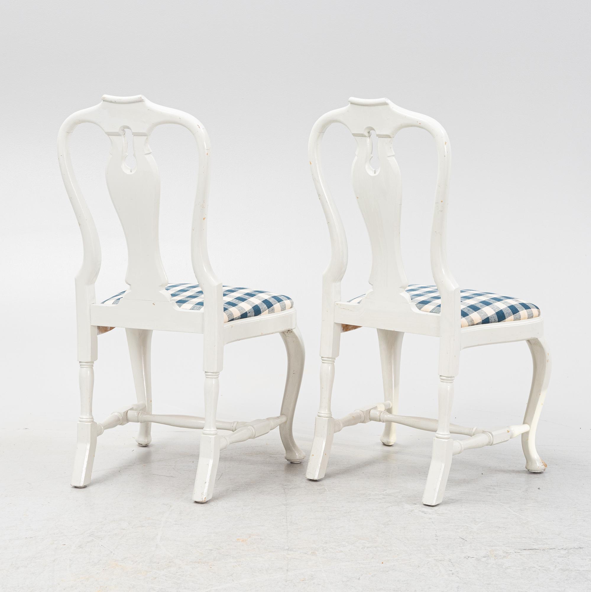 A seven-piece Rococo style dining suite, early 20th century.