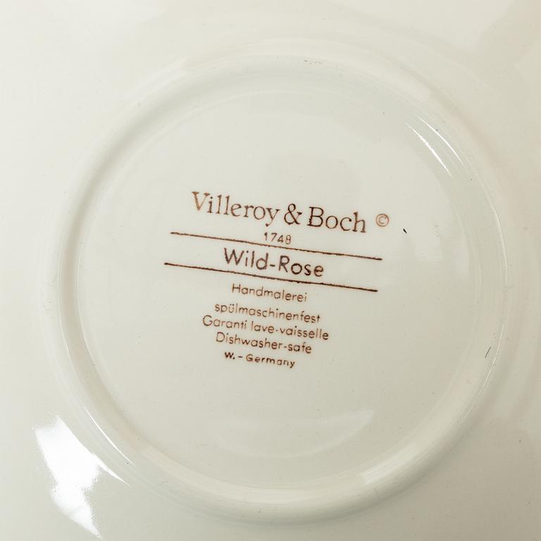 Dinner and tea service, 62 pieces, porcelain, 'Wild rose', Villeroy & Boch, Germany.