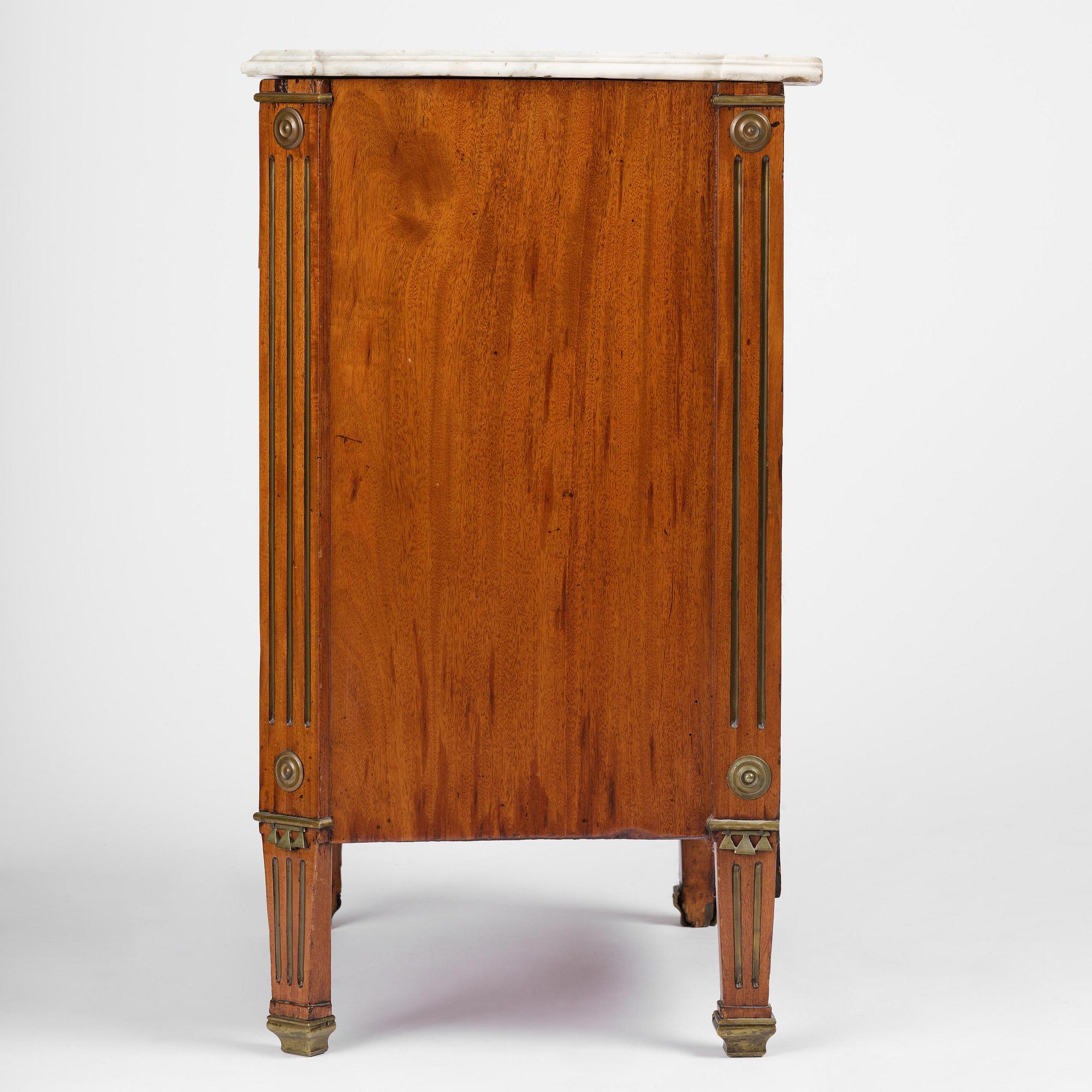 A late Gustavian mahogany commode, Stockholm, late 18th century.