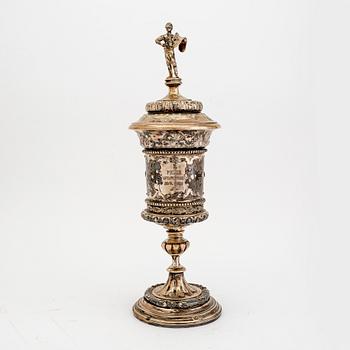 Pokal med lock, silver Österrike/Ungern 1872-1921.