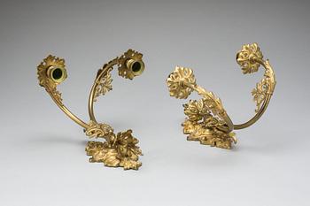 VÄGGLAMPETTER, ett par, 1800-talets slut.