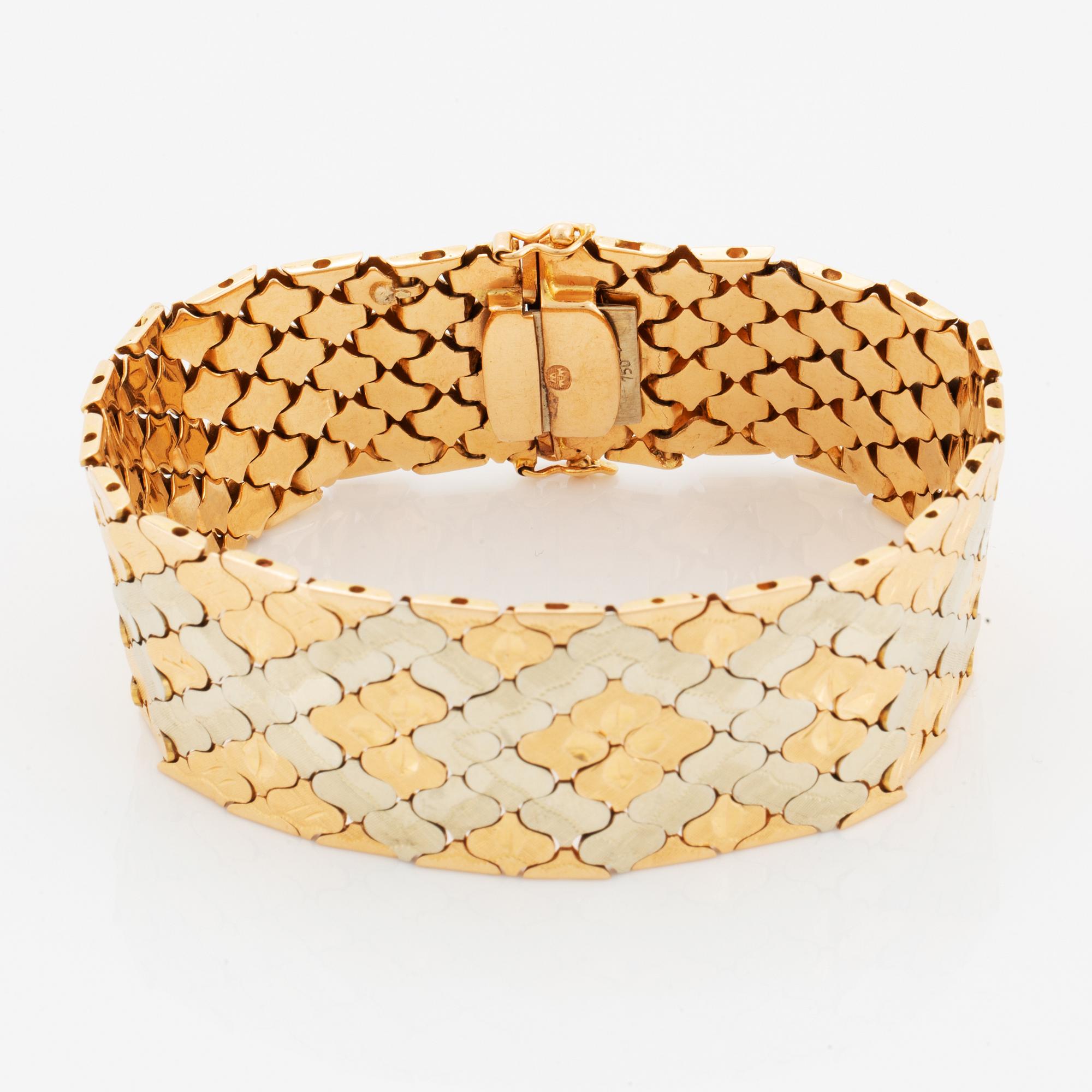 Armband, trefärgat guld, importstämplat.