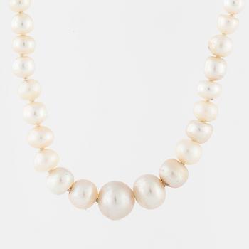 A cultured pearl necklace by Hugo Strömdahl, Stockholm, 1962.