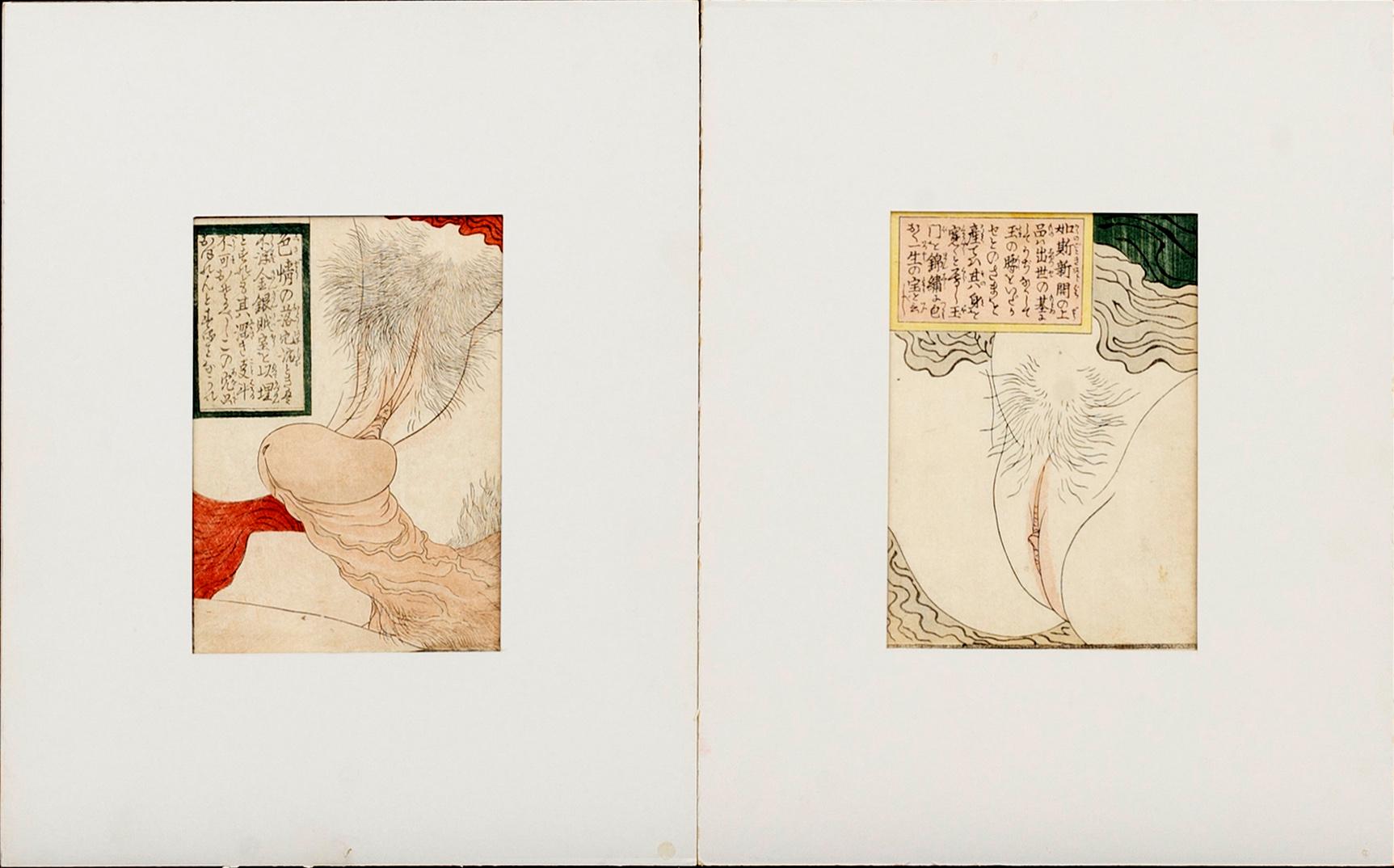 JAPANSKA TRÄSNITT, 10 + 9 st 18/1900-tal.