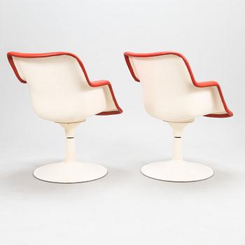 YRJÖ KUKKAPURO, a pair late 1960's '417P' armchairs for Haimi.