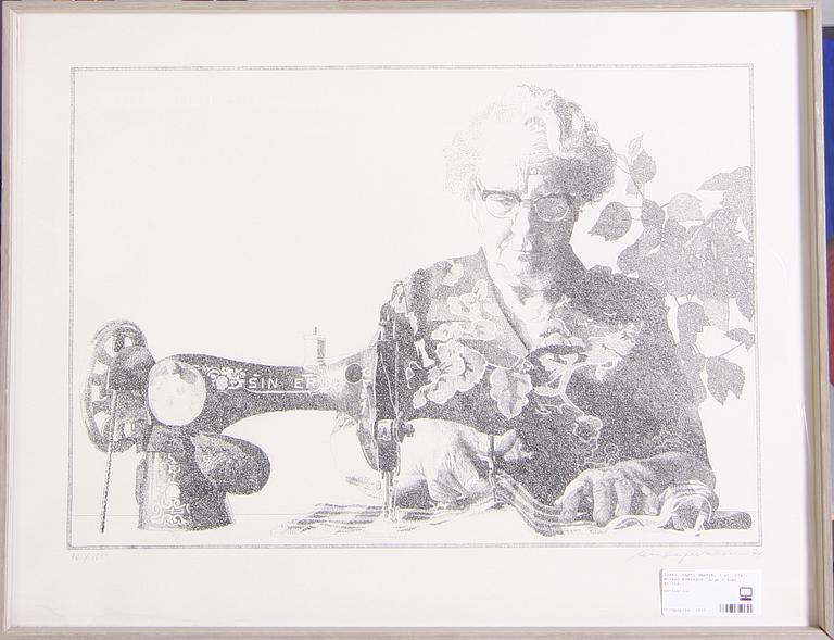 PARTI GRAFIK, 6 st, bla Roland Svensson, sign o numr 92/210.