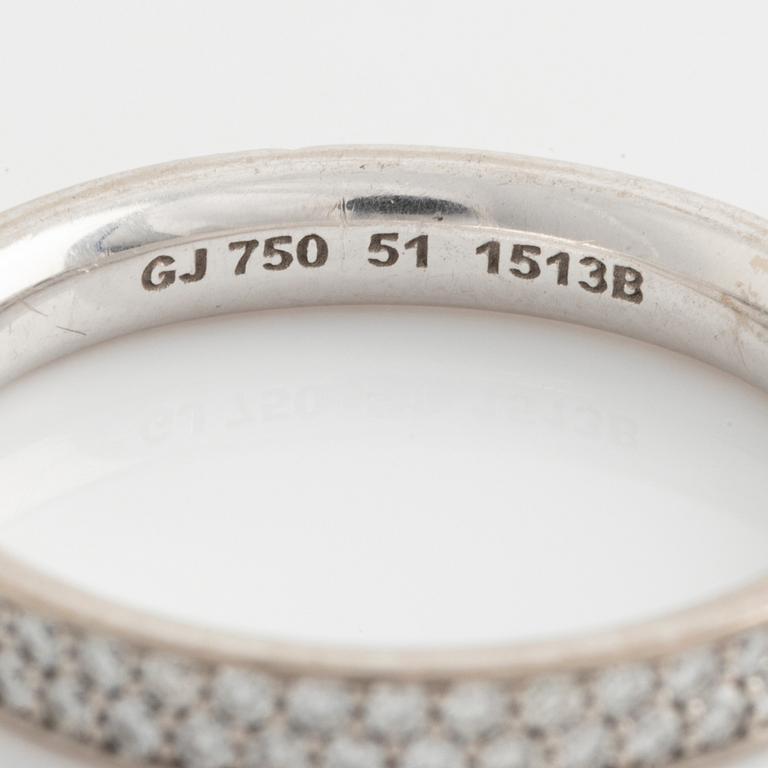 Georg Jensen, two rings, with brilliant-cut diamonds.