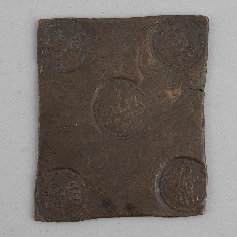 Ulrika Eleonora, plate coin, 1/2 daler, SM, Avesta 1719.