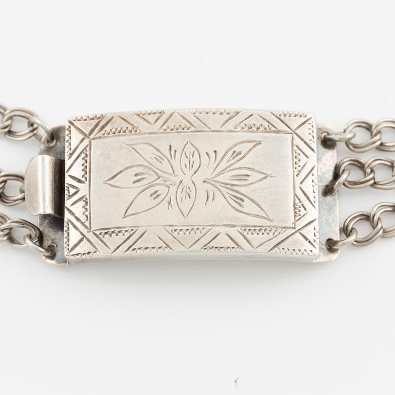 Necklace, silver, folk costume jewellery.