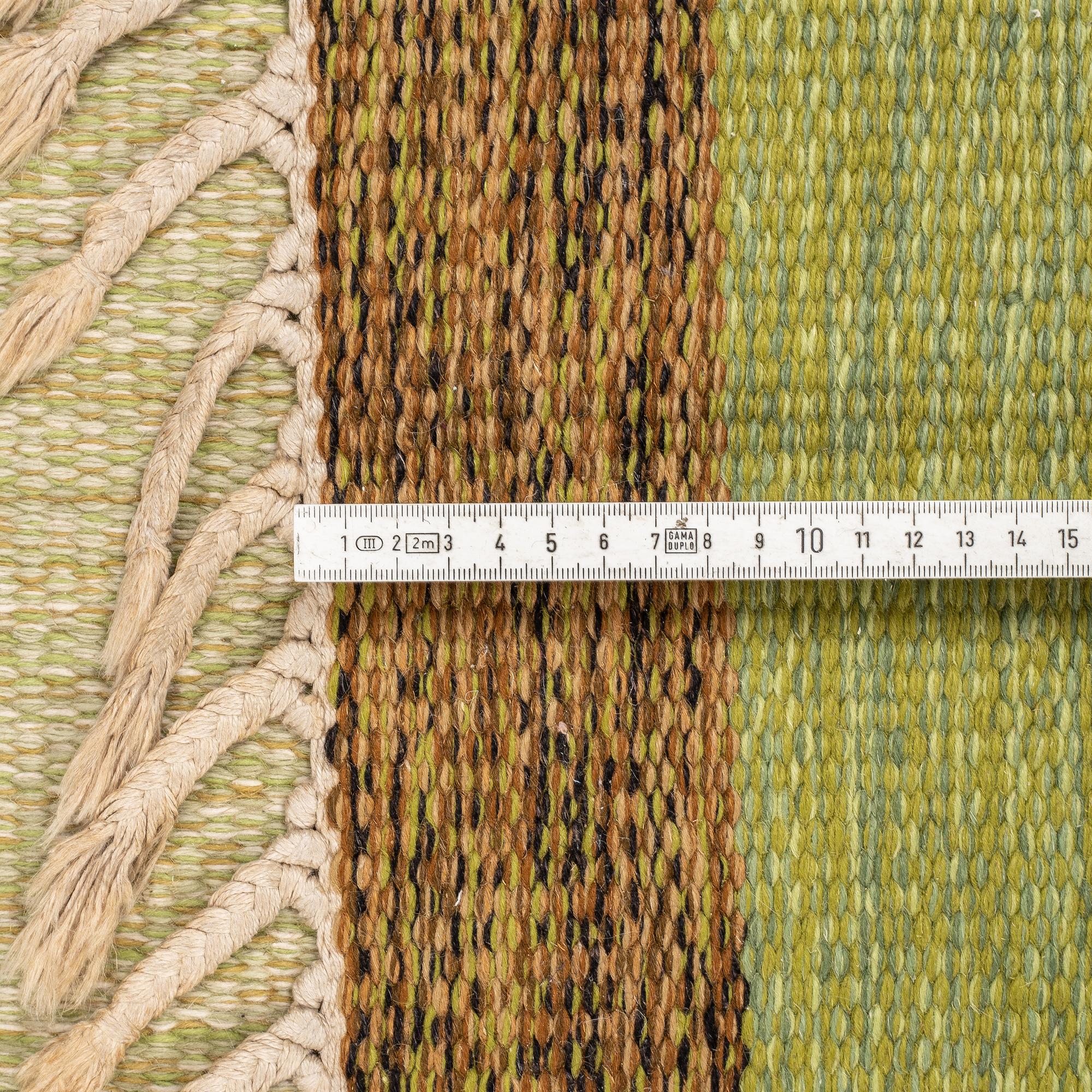 Ingegerd Silow, a carpet, flat weave, ca 285,5-286,5 x 196-198 cm, signed IS.