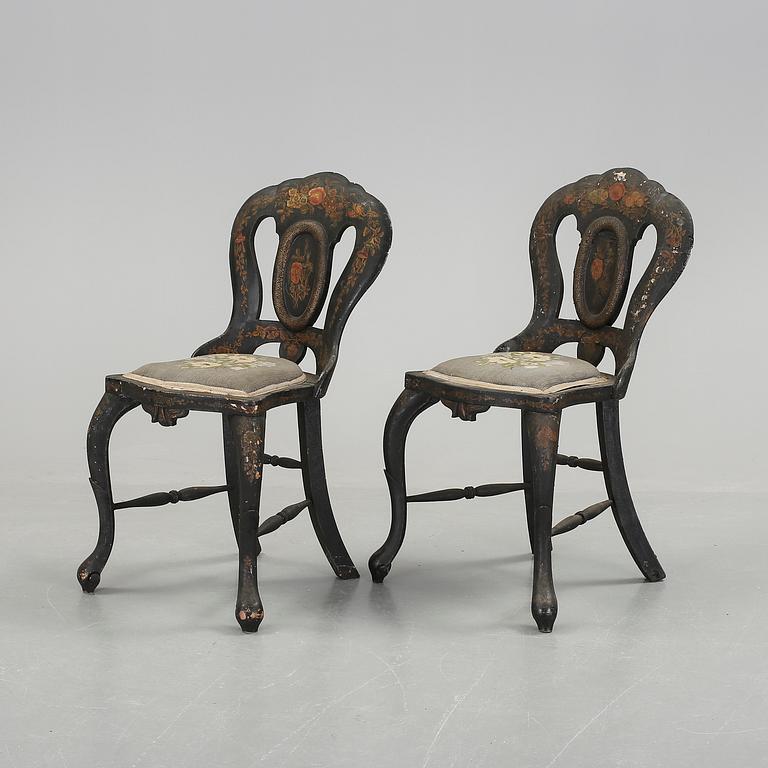 STOLAR. ett par, barockstil, 1800-talets andra hälft.