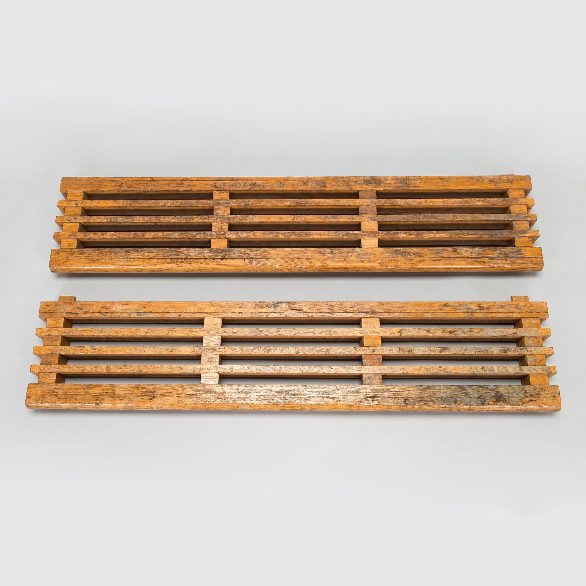 Two 1962 front door boot scrapers made to order, O.Y. Huonekalu- ja Rakennustyötehdas A.B.