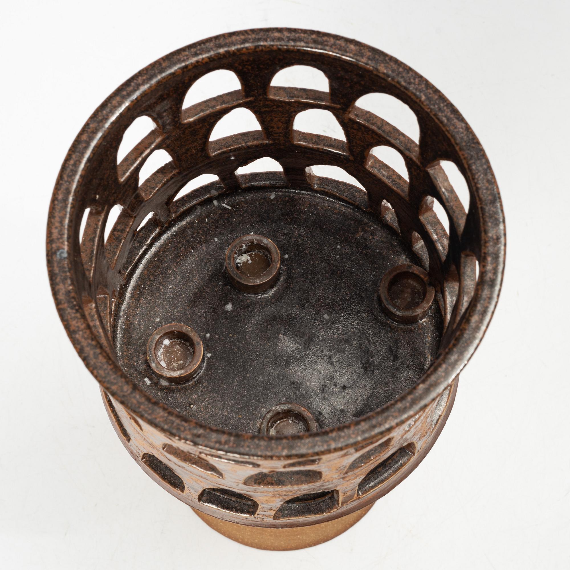 Lisa Larson, a stoneware candlestick, Gustavsberg, second half of the 20th century.