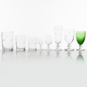An 88-piece glass service, mid 20th century.