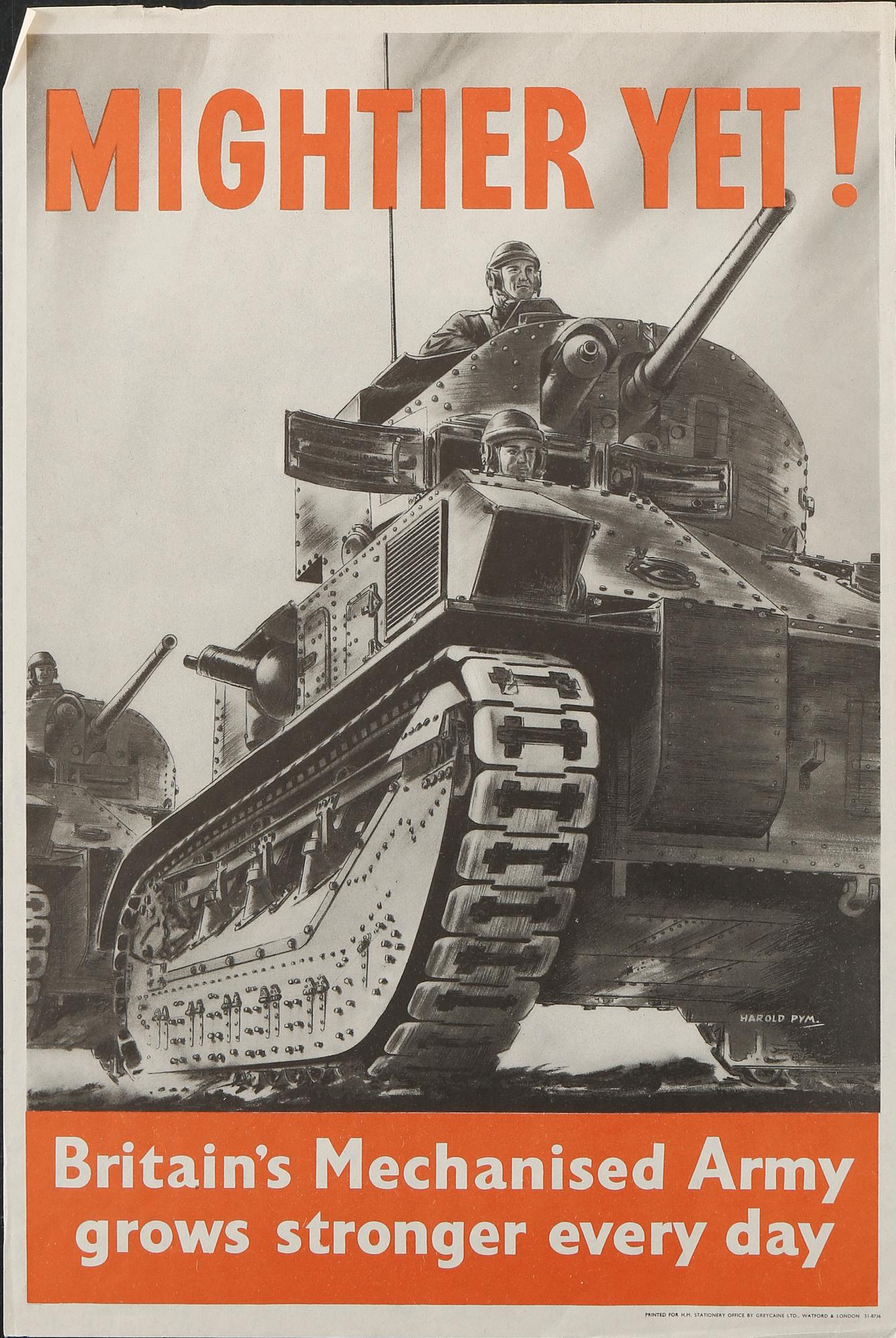 KRIGSAFFISCHER, 7 st, bla Mightier yet!, England 1940-tal.