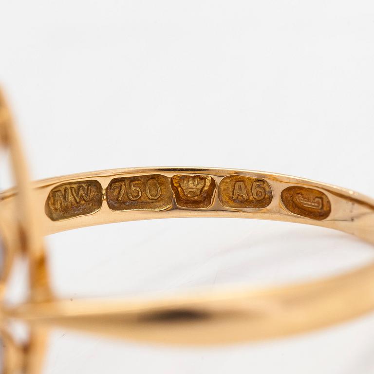 Ring, 18K guld och syntetisk spinell. Eino Westerback, Helsingfors, 1930.