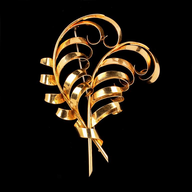 BROSCH, 18k guld, Stigbert, Stockholm, 1945. 16 g.