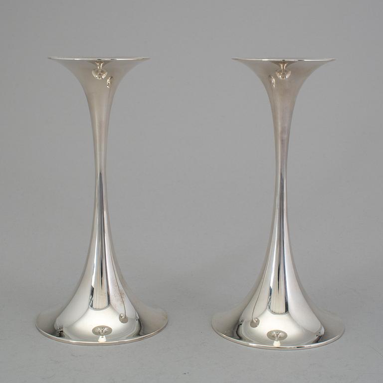 TAPIO WIRKKALA, ljusstakar, ett par, sterling, Kultakeskus, Finland 1972.