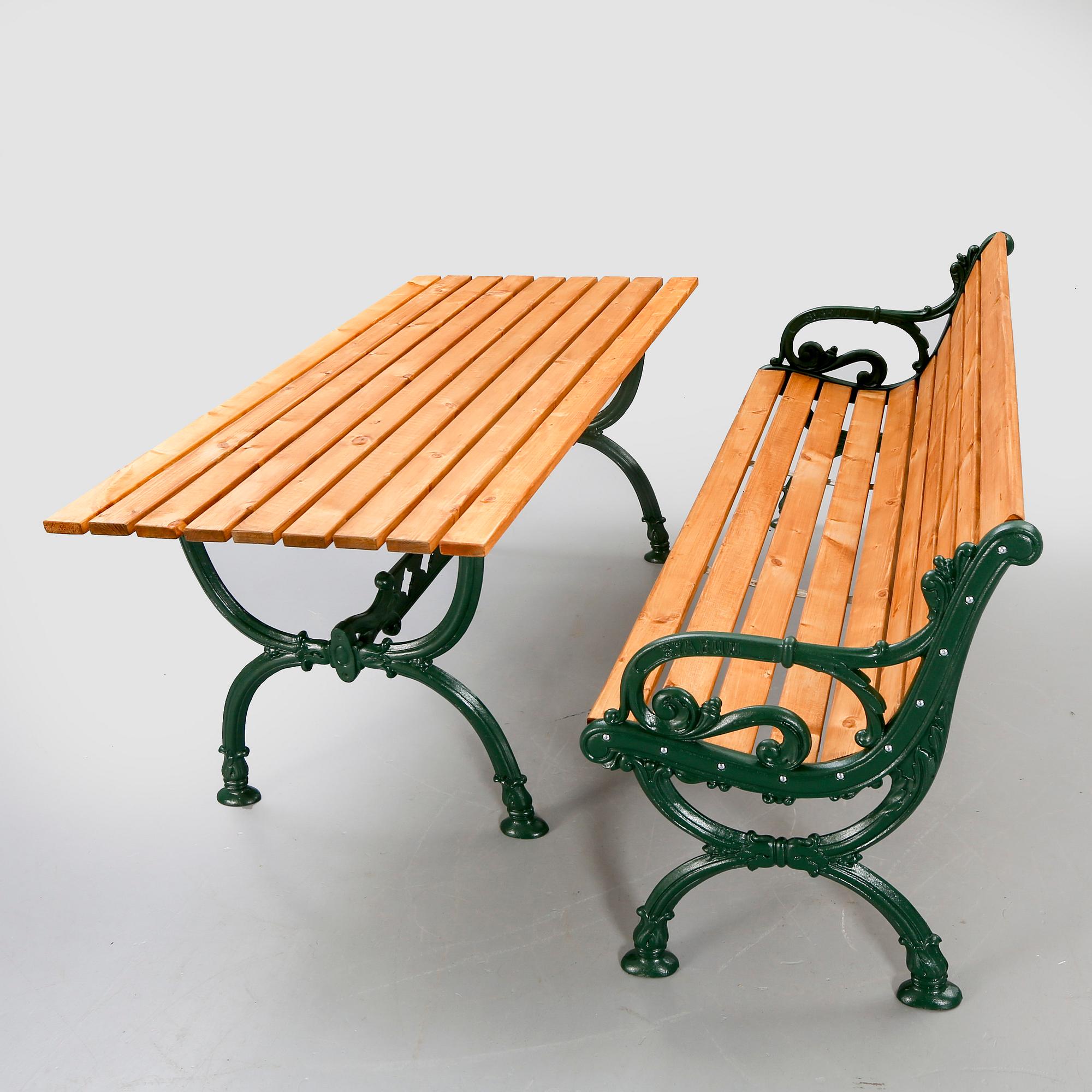 Byarum, sofa and table, aluminum, wood.