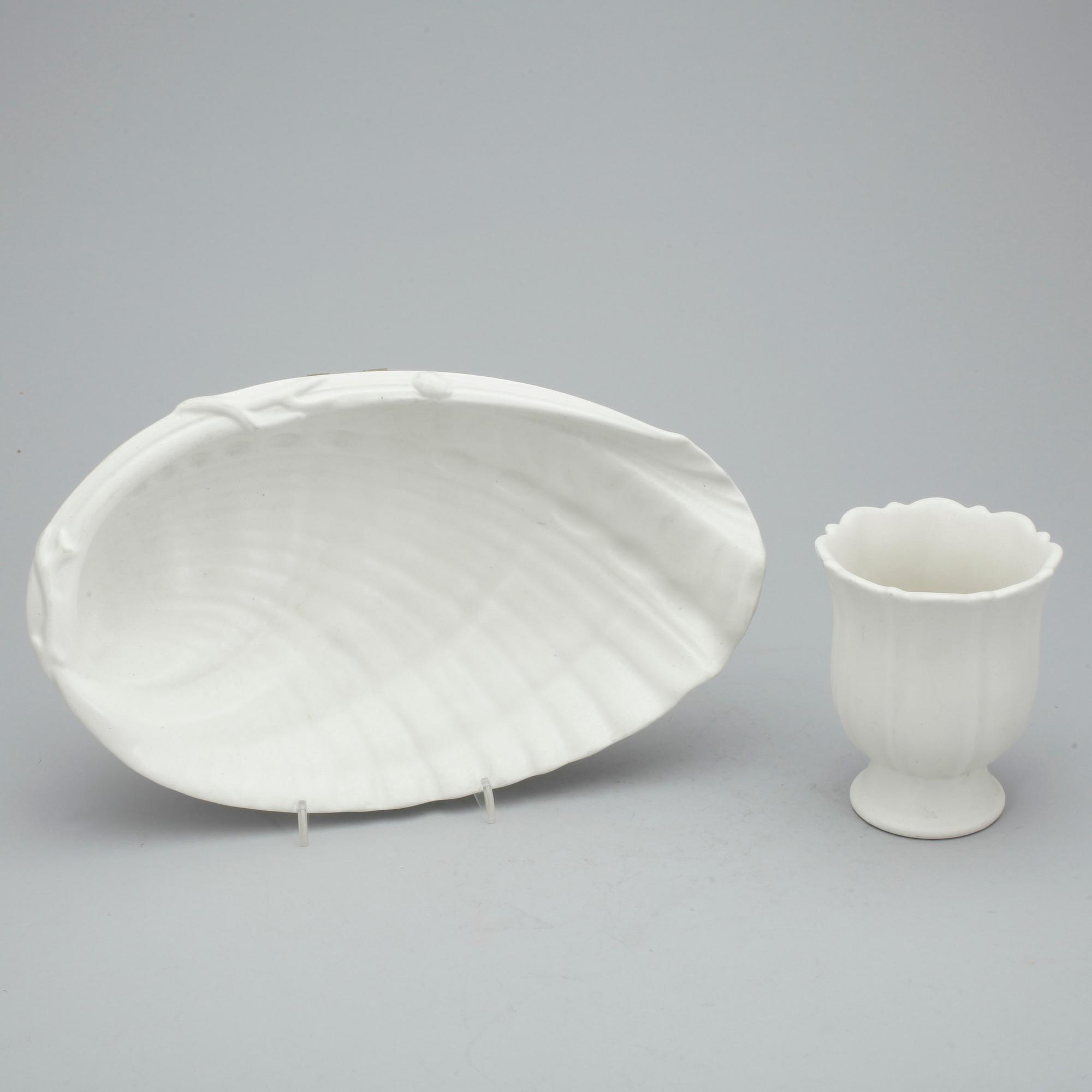 FAT samt VAS, 2 delar, "Carrara", Wilhelm Kåge, Gustavsberg.
