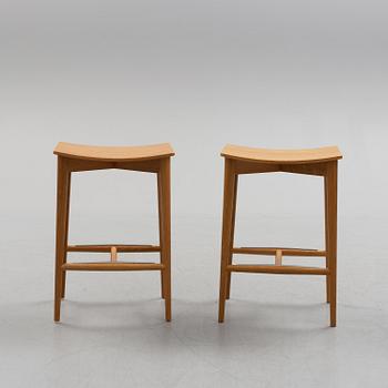 Two 'Oak' stools by Jonas Lindvall, Skandiform, 21st century.