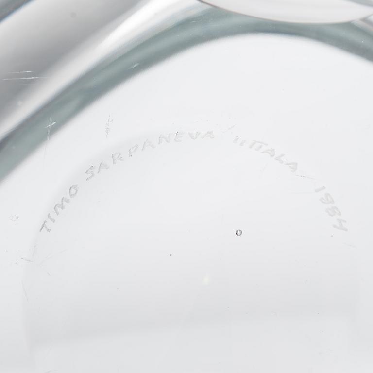 Timo Sarpaneva, dopskål Claritas "Den heliga treenigheten", signerad Timo Sarpaneva Iittala 1984.