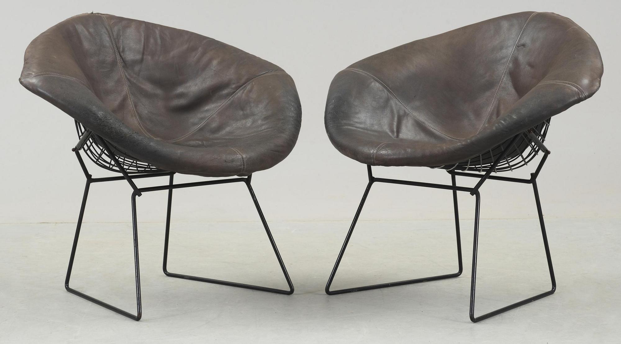 FÅTÖLJER, ett par, "Diamond chair" Harry Bertoia. 1900-talets andra hälft.