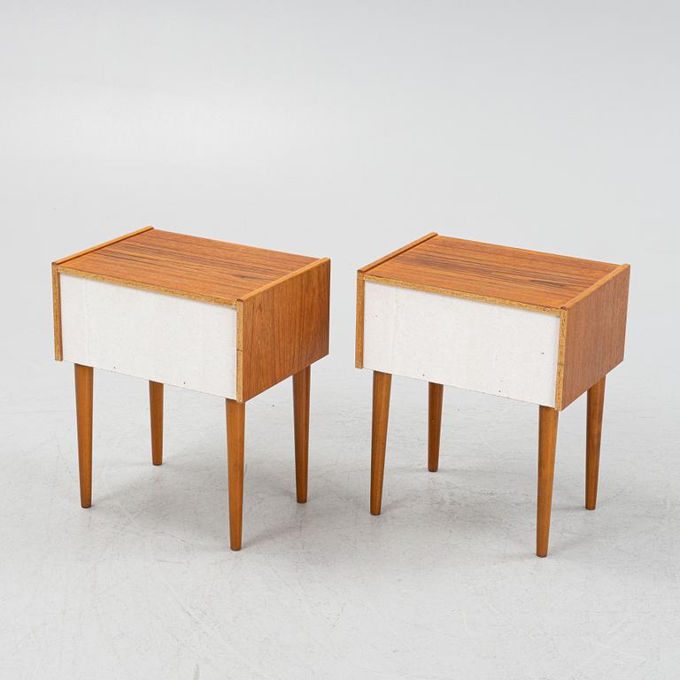 Bedside tables, a pair, mid-20th century.