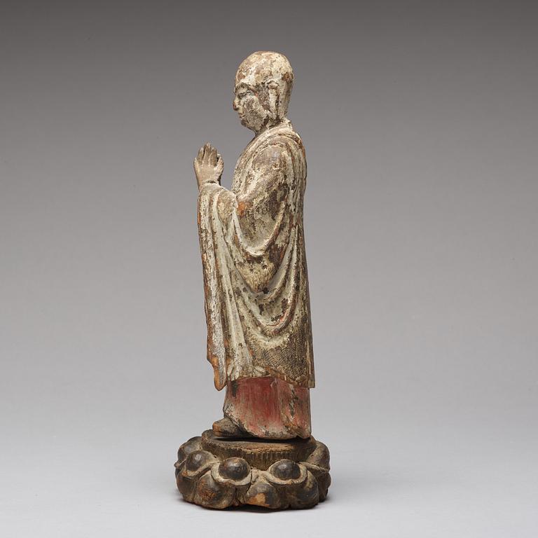 A Japanese sculpture of Luohan, 19th Century or older.